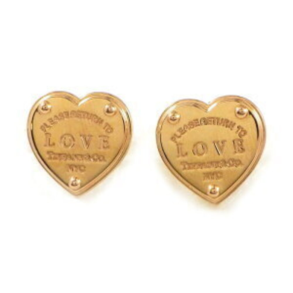 Tiffany Co Return to Tiffany Love Heart Stud Earrings Gold